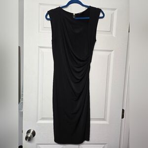 Victoria's Secret Elegant Black Sleeveless Dress With Ruching